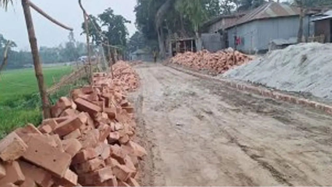 প্রধানমন্ত্রীর সফর শেষে রাস্তা থেকে তুলে নেওয়া হলো ইট